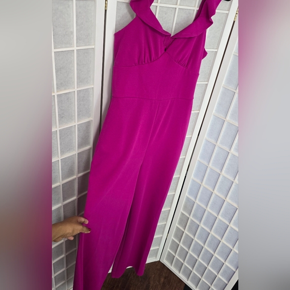 #121 Crystal Sky Magenta Jumpsuit with pockets NWOT - Picture 4 of 7